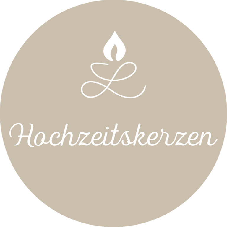 Logo für Hochzeitkerzen mit stilisiertem Kerzen-Design und elegantem Schriftzug.